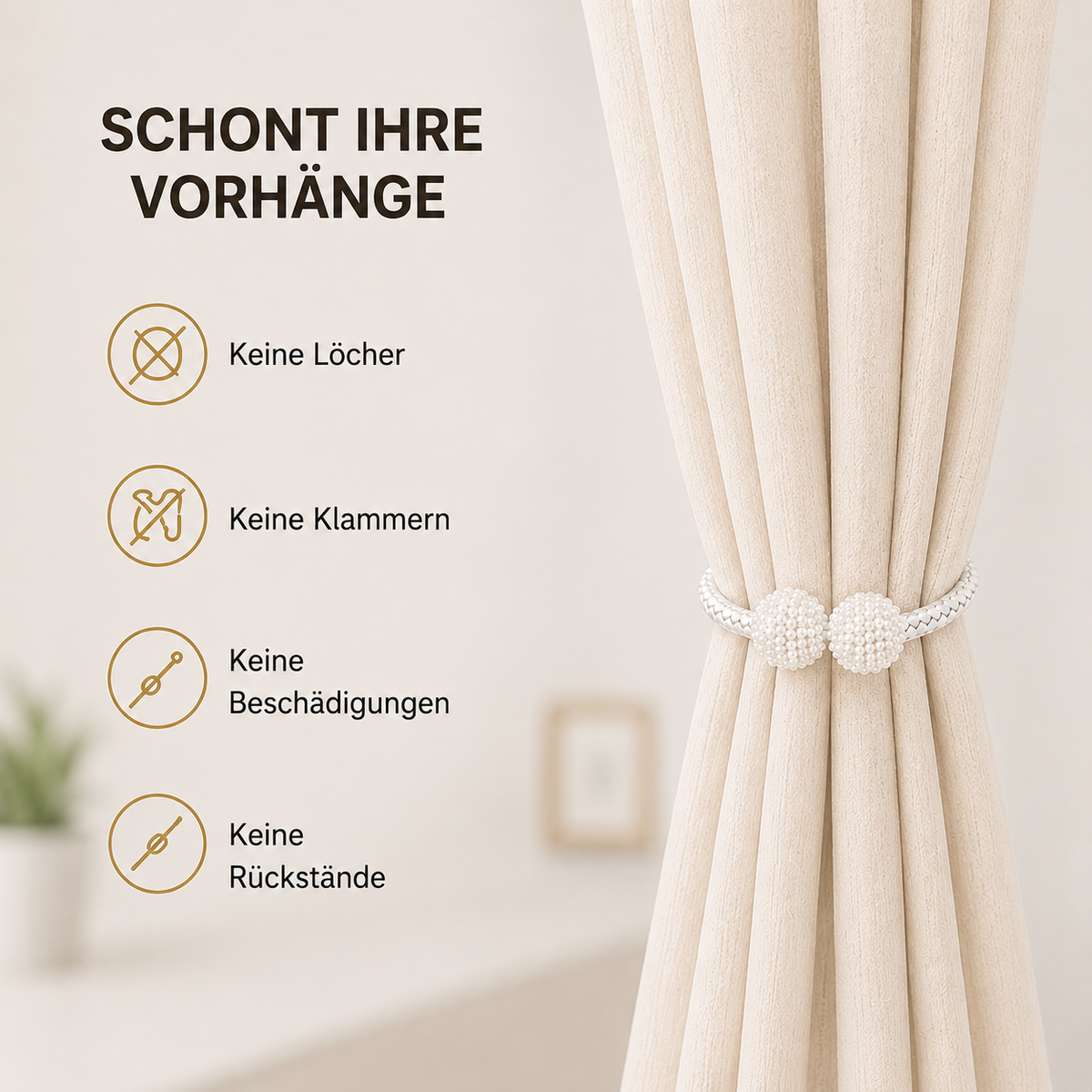 Magnetische Raffhalter mit Perlen – Ansicht 12
