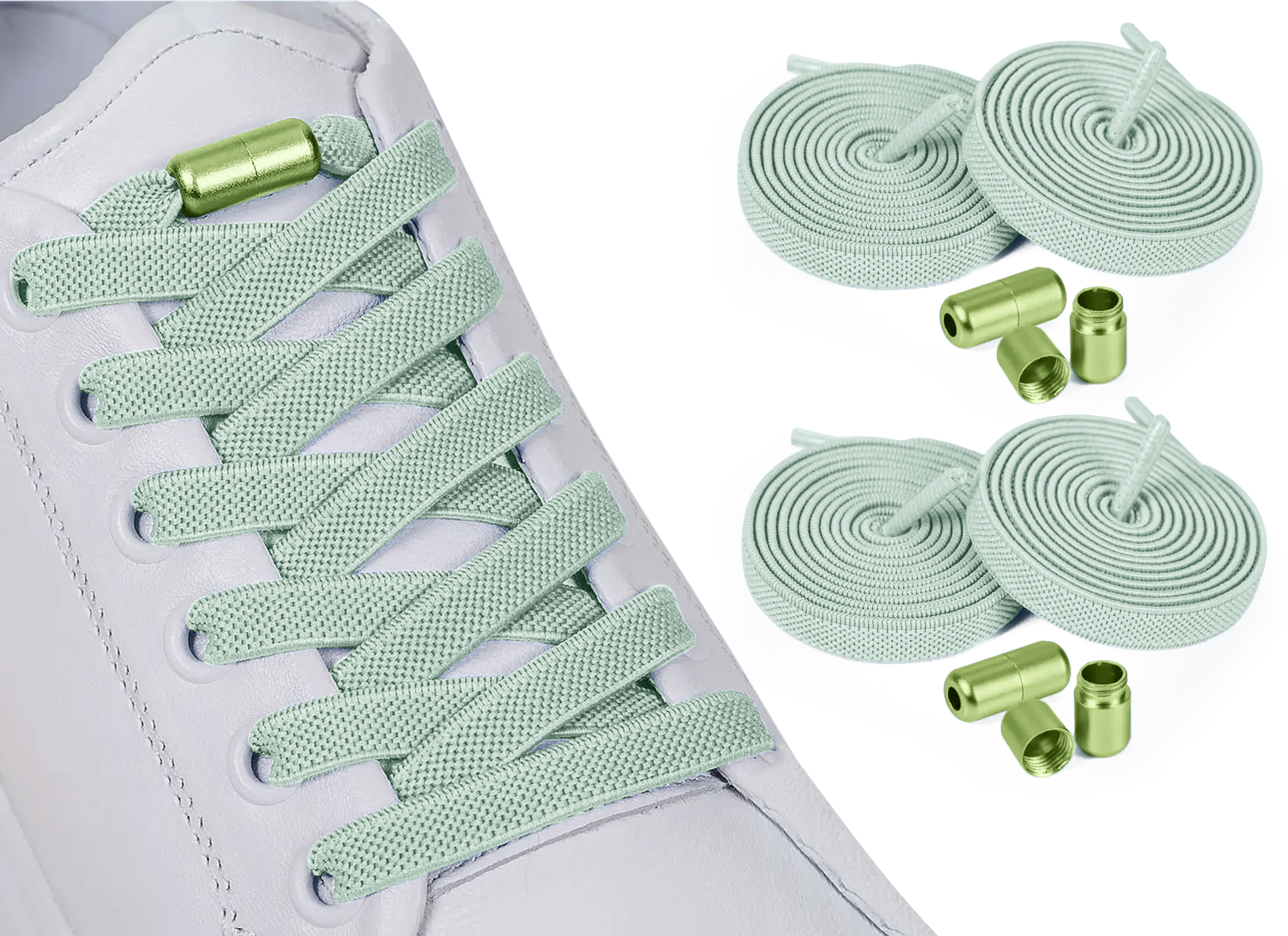 Elastische Schnürsenkel 8 mm – hellgrün