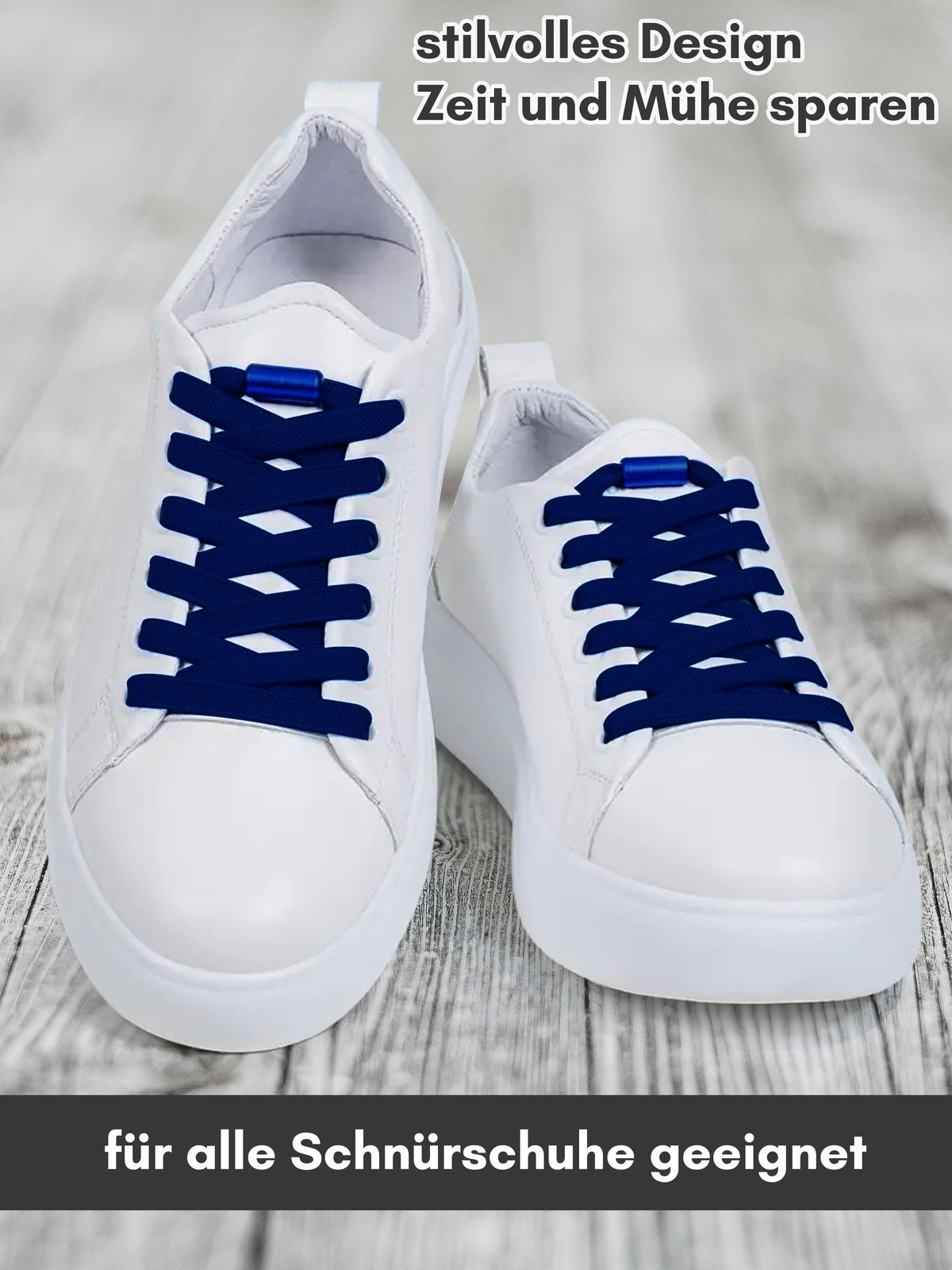 Elastische Schnürsenkel 8 mm – navy, Ansicht 2