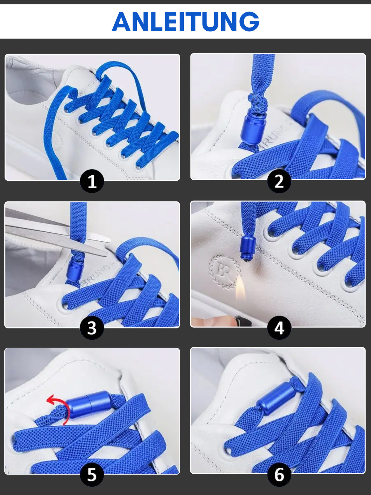 Elastische Schnürsenkel 8 mm – gelb, Ansicht 5