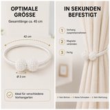 ELANOX® Magnetische Raffhalter für Gardinen – 2er Set mit Perlen