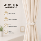 ELANOX® Magnetische Raffhalter für Gardinen – 2er Set mit Perlen