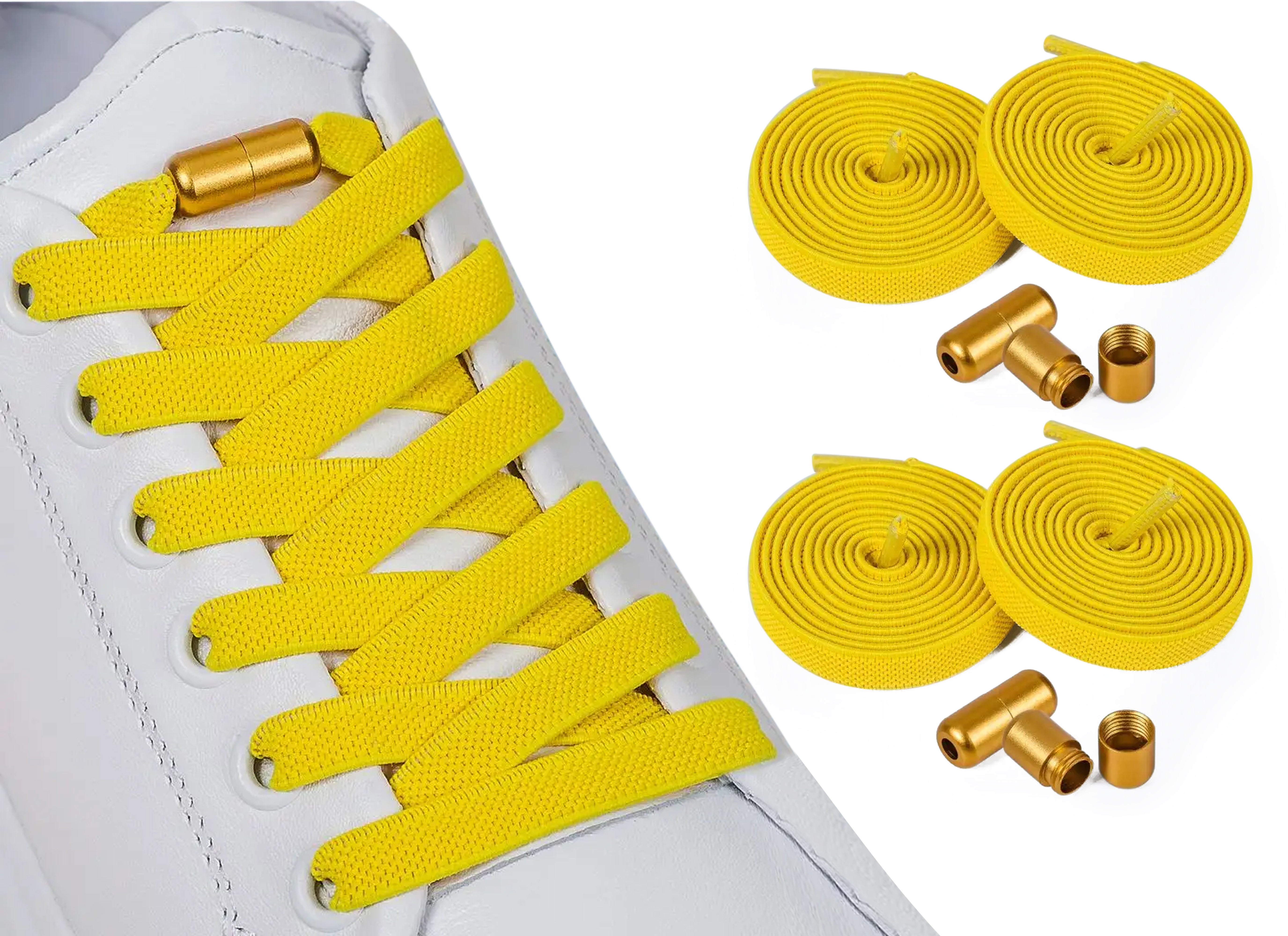 Elastische Schnürsenkel 8 mm – gelb