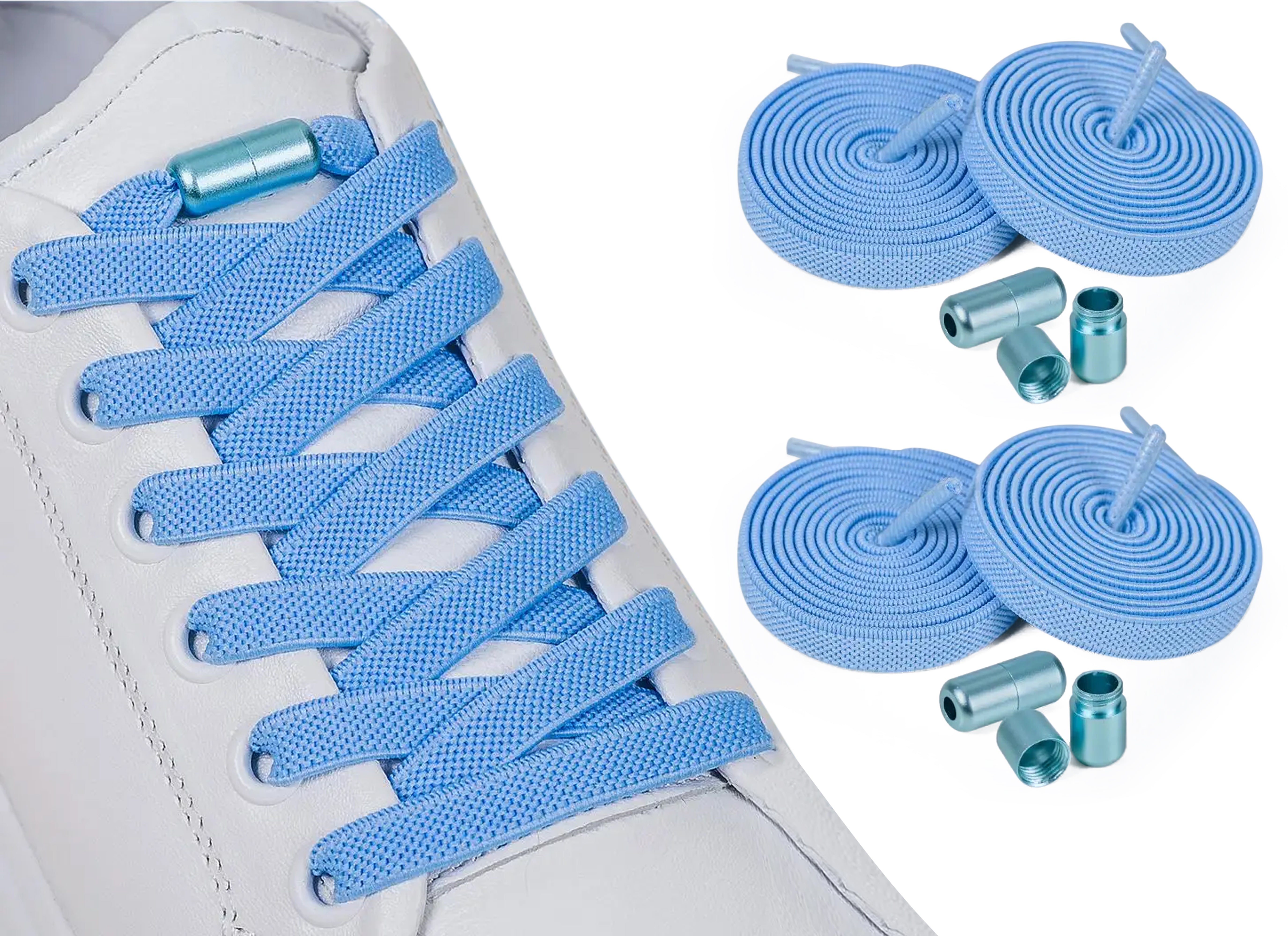 Elastische Schnürsenkel 8 mm – himmelblau