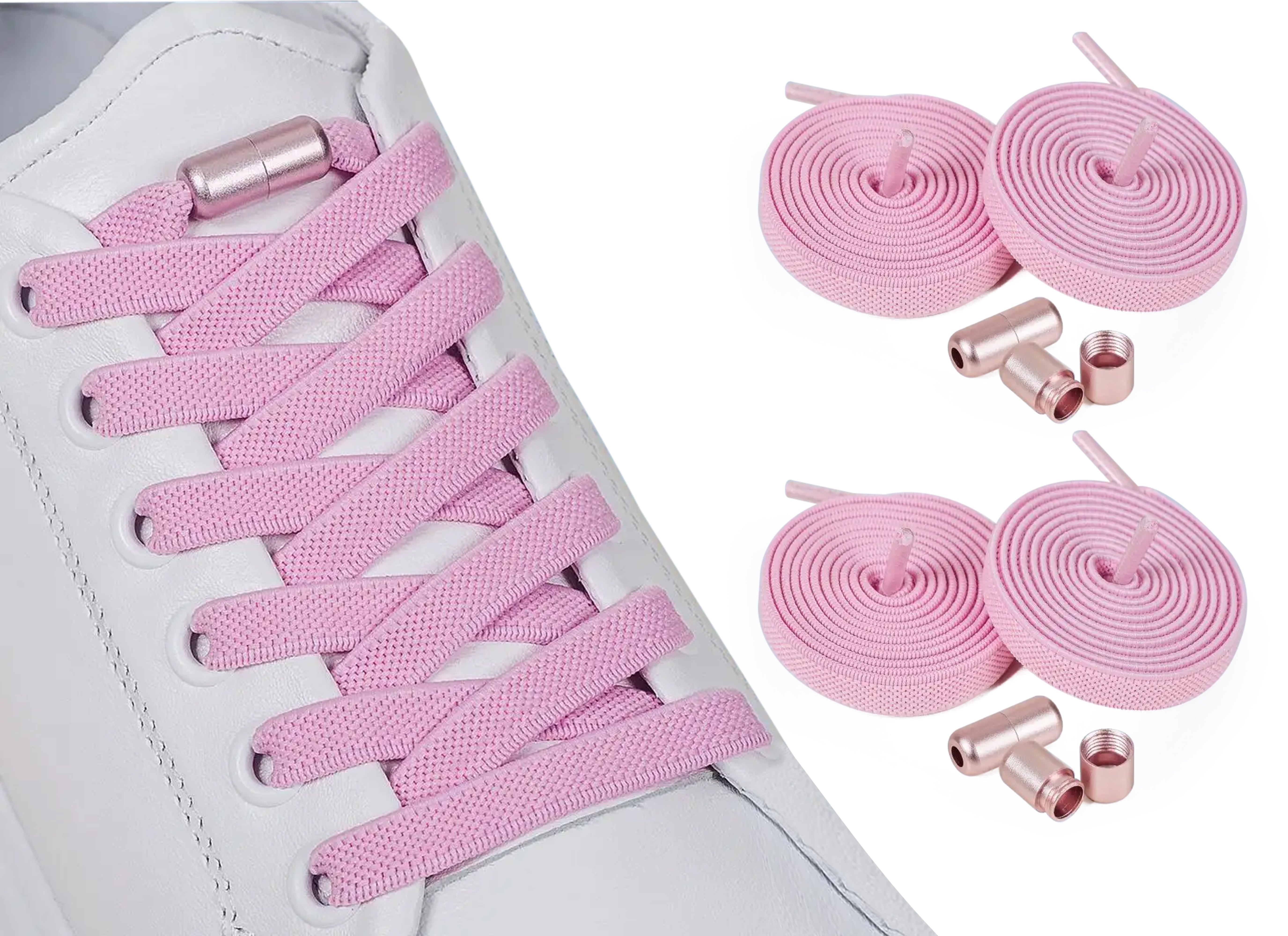 Elastische Schnürsenkel 8 mm – rosa