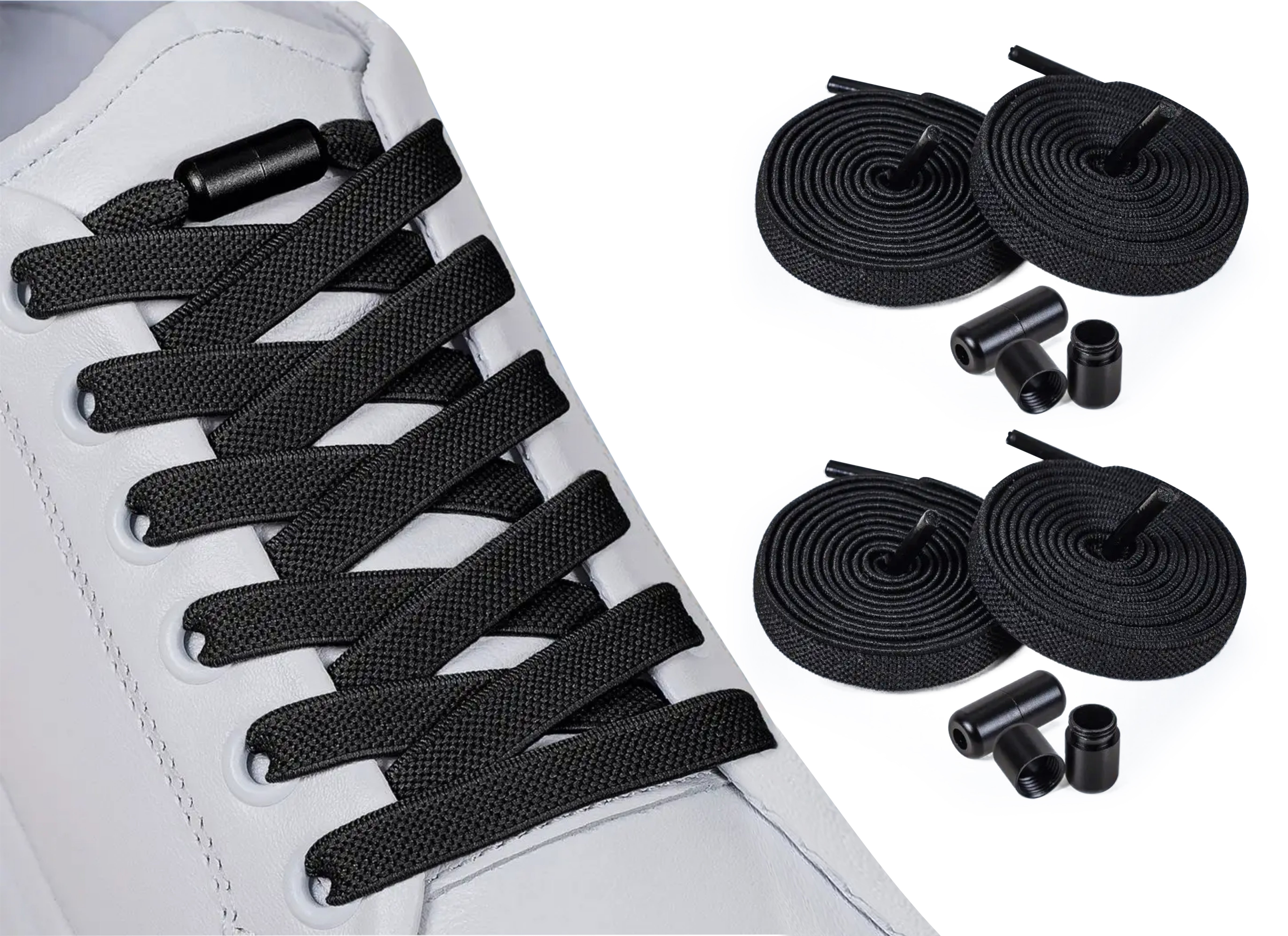 Elastische Schnürsenkel 8 mm – schwarz