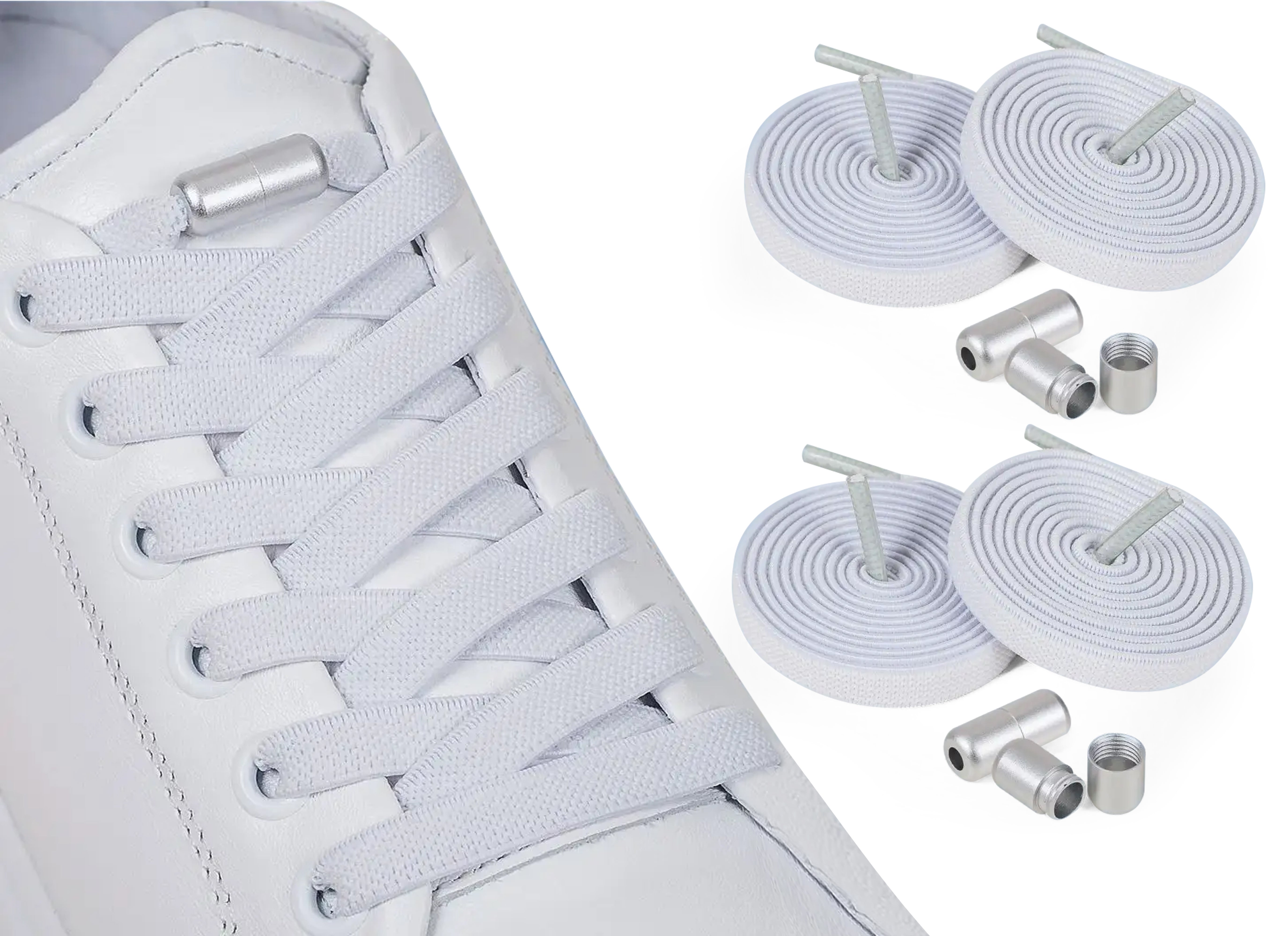 Elastische Schnürsenkel 8 mm – weiß
