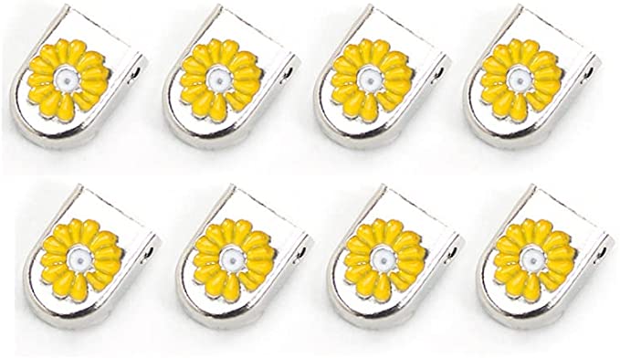 Elastische Schnürsenkel 6 mm – Endstücke Blümchen gelb