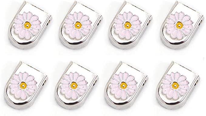 Elastische Schnürsenkel 6 mm – Endstücke Blümchen pink