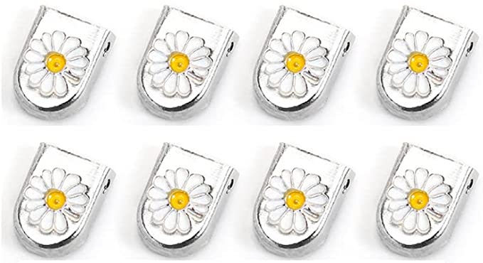 Elastische Schnürsenkel 6 mm – Endstücke Blümchen weiß