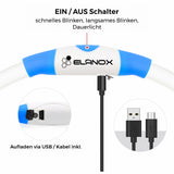 LED Hunde Halsband wiederaufladbar via USB, zuschneidbar, Farbe: BLAU