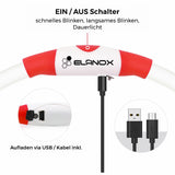 LED Hunde Halsband wiederaufladbar via USB, zuschneidbar, Farbe: ROT