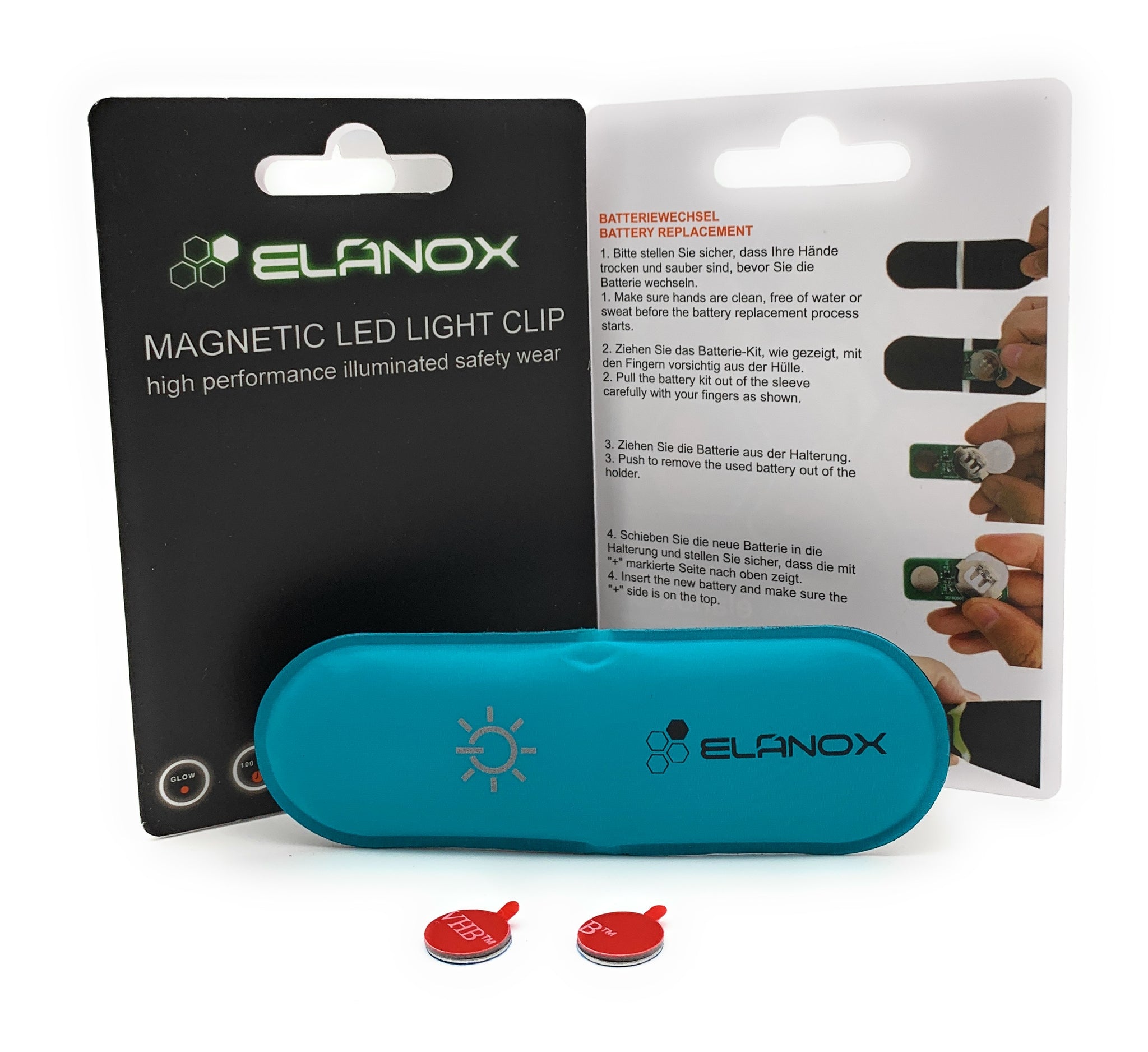 ELANOX LED Blinklicht LED Armband Leuchtband Sport Outdoor Reflektorband  Sicherheitslicht